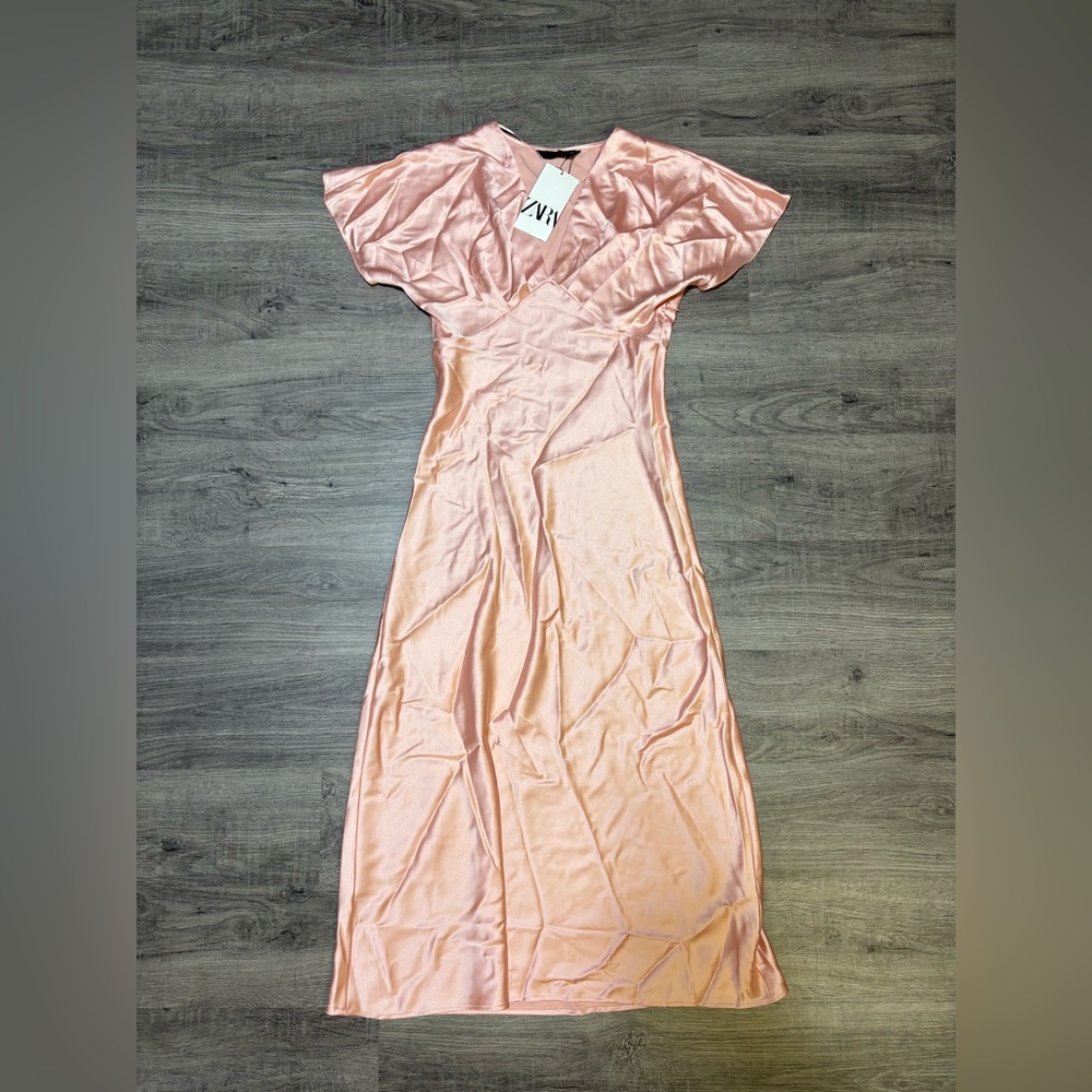 Zara Blush Satin Mini Dress